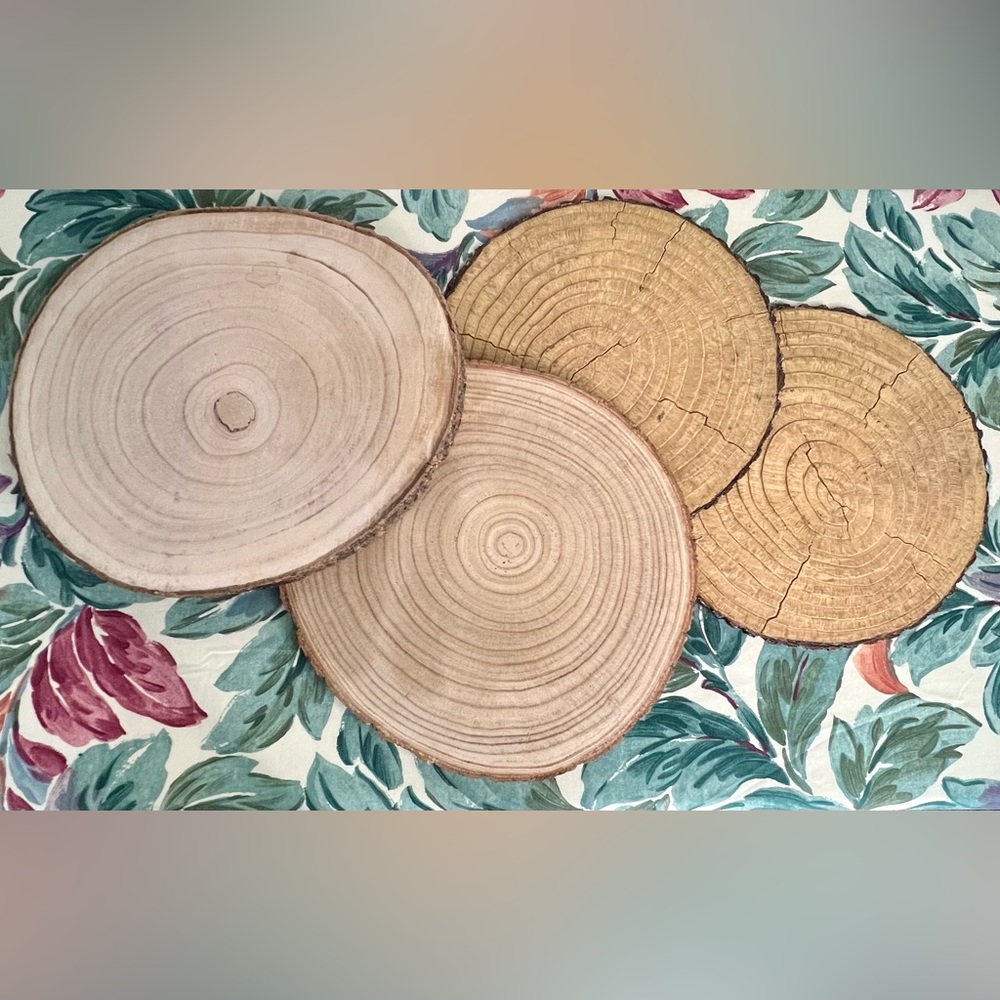 Set of 4 Wooden Table Accents